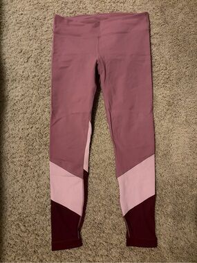 Fabletics Mauve Pink Colorblock Girls' Leggings
